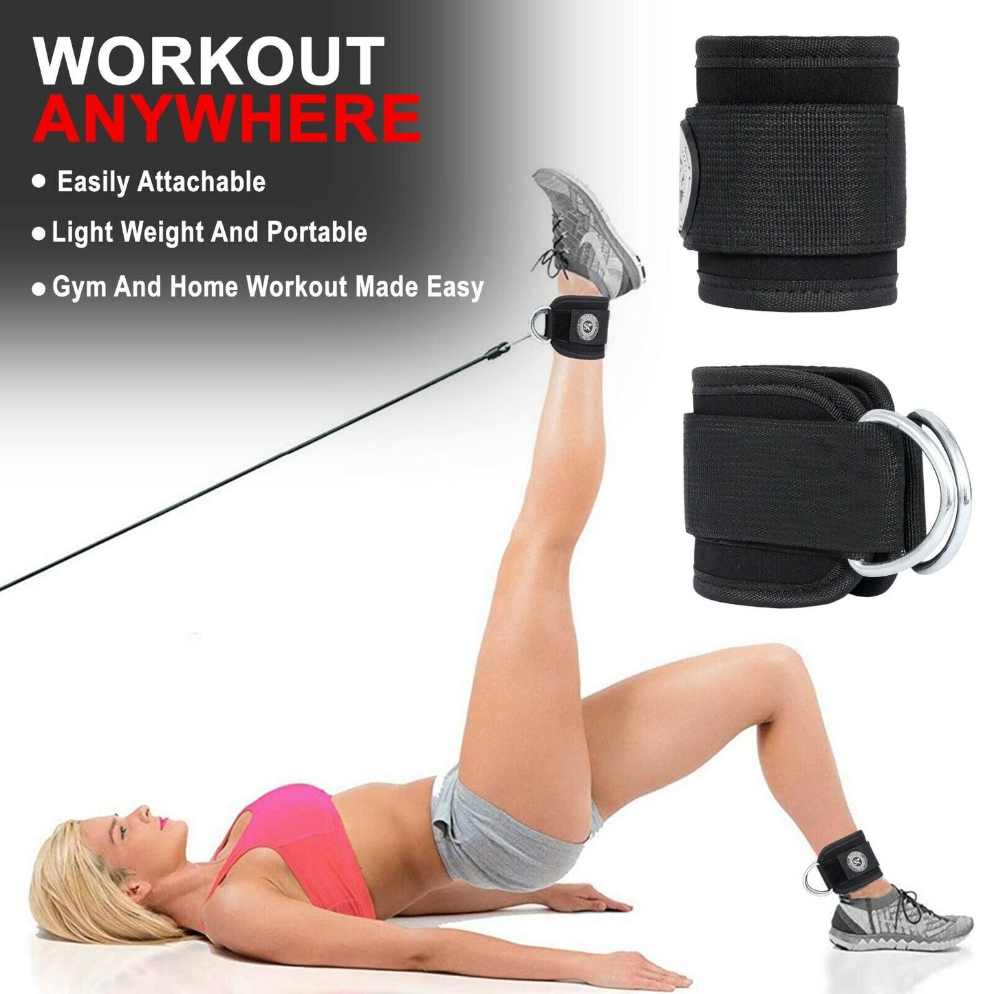 Best Fitness Ankle Straps for Cable Machines 1Pcs Gym Cuff for Kickback Workout