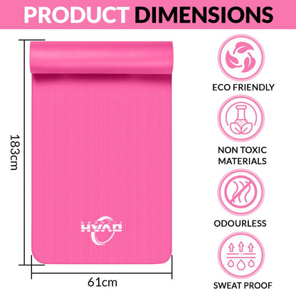 Extra Thick Yoga Mat 15MM Gym Workout Fitness Pilates Women Exercise Non Slip UK