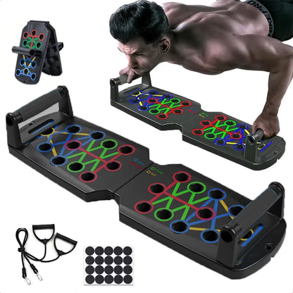 Heavy Duty Portable Home Gym Set - Adjustable Dumbbells, Folding Pushup Bar, Exercise Bands, Workout Mat - Ideal for Intense Ful