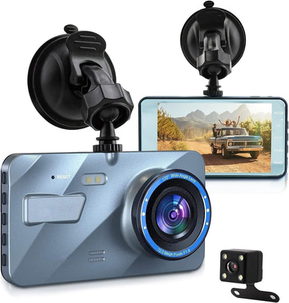 Car Dash Cam Kit Front and Rear Camera Full HD 1080P DVR Recorder Night Vision