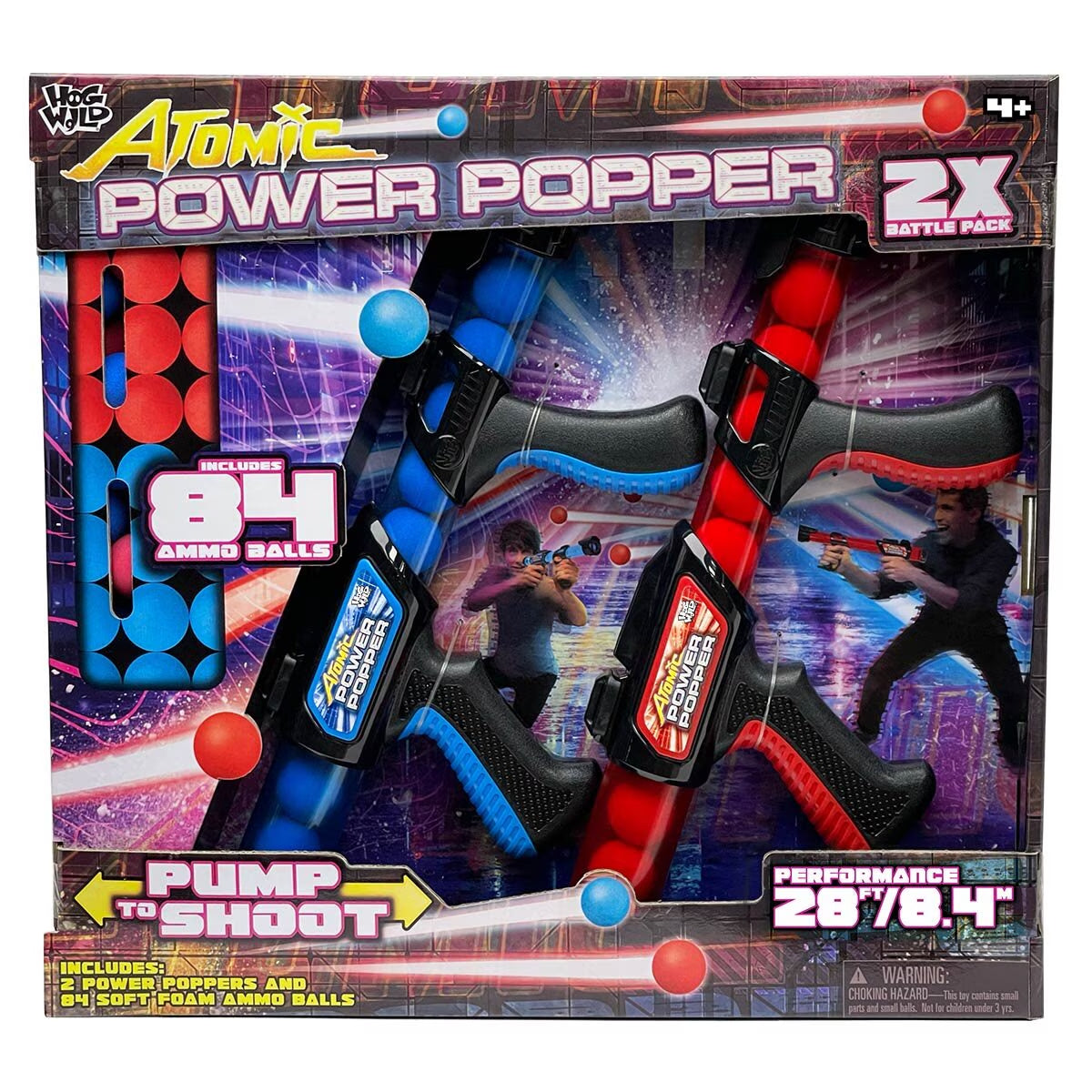 Atomic Power Popper 2 Blaster Battle Pack with 84 Foam Balls (4+ Years)