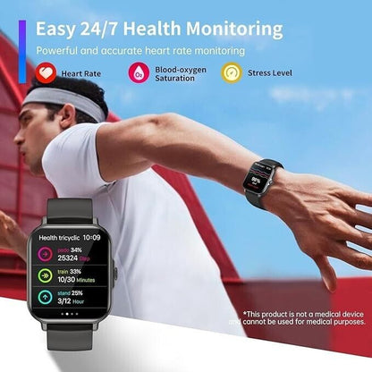 Fitness Smart Watch for Men Women with Intelligent Reminders 1.85" Touch Screen