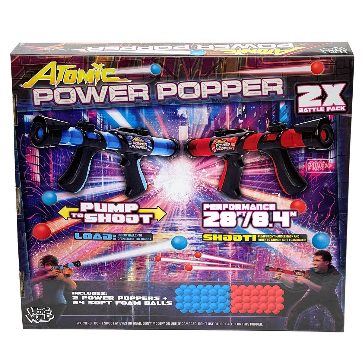 Atomic Power Popper 2 Blaster Battle Pack with 84 Foam Balls (4+ Years)