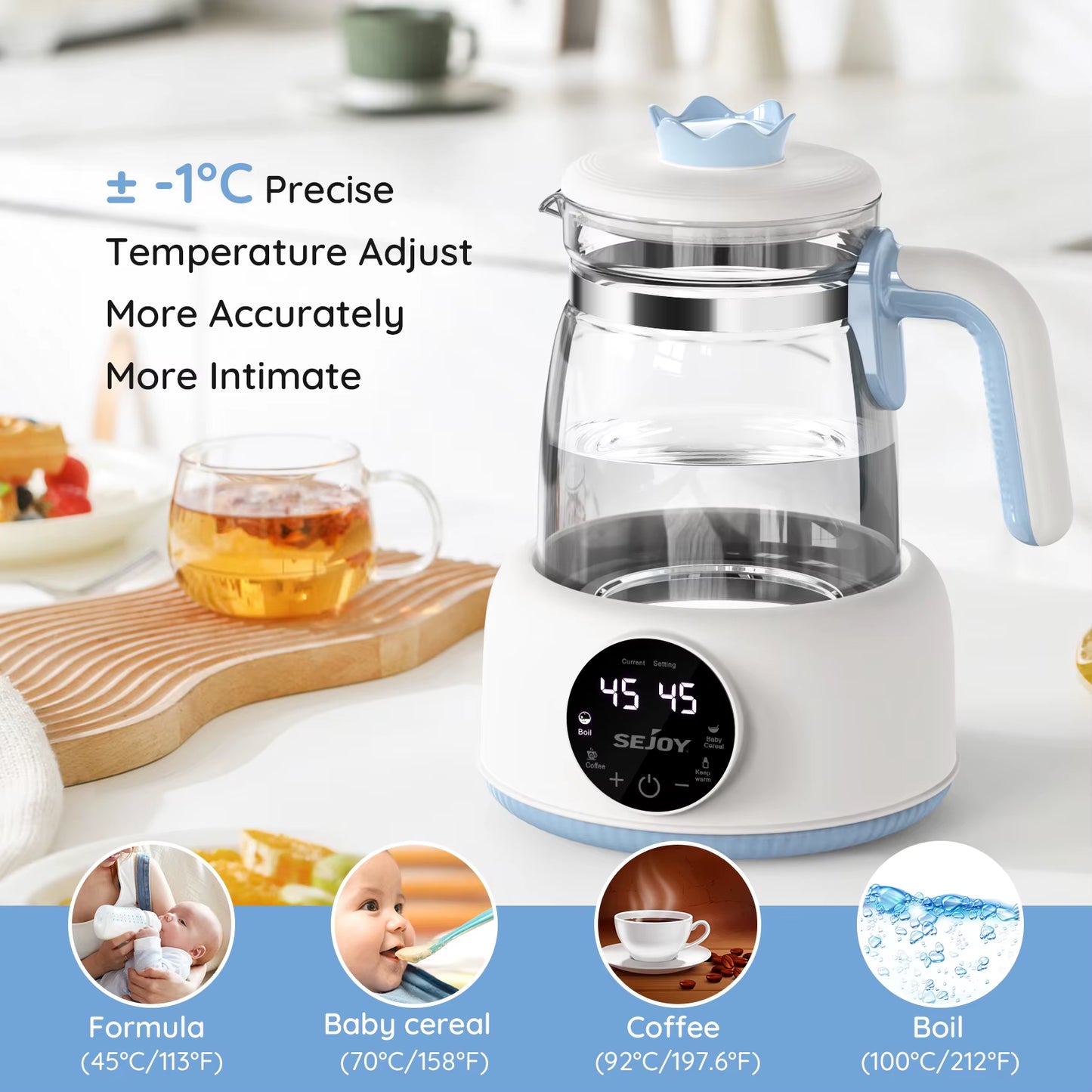 220V/110V Infant Thermostatic Milk Regulator 800W Electric Baby Formula Kettle Automatic Warmer Feeding Bottle