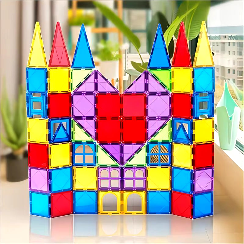 Magblock 66PCS Magnetic Building Blocks Sets Magnetic Tiles Construction Toys for 3-10 Years Old Kids Montessori Educational Toy