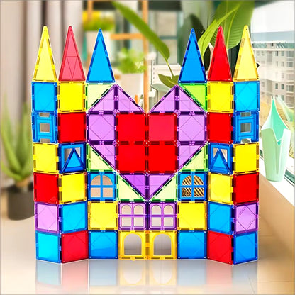 Magblock 66PCS Magnetic Building Blocks Sets Magnetic Tiles Construction Toys for 3-10 Years Old Kids Montessori Educational Toy